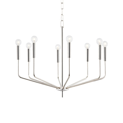 Bailey Chandelier in Polished Nickel (8-Light).
