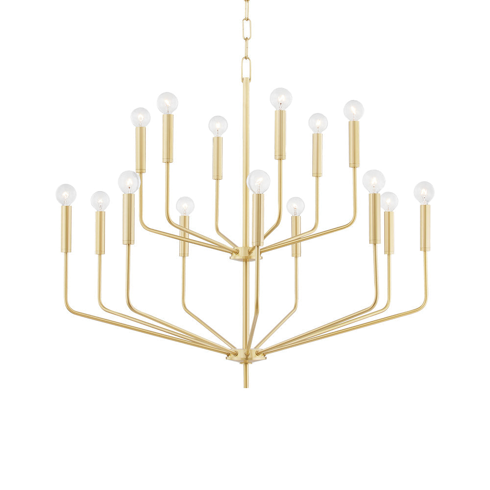 Bailey Chandelier in Aged Brass (15-Light).