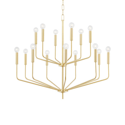 Bailey Chandelier in Aged Brass (15-Light).