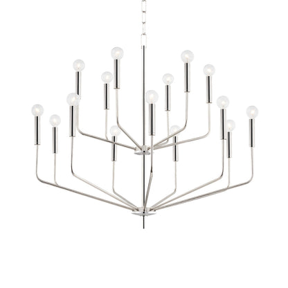 Bailey Chandelier in Polished Nickel (15-Light).
