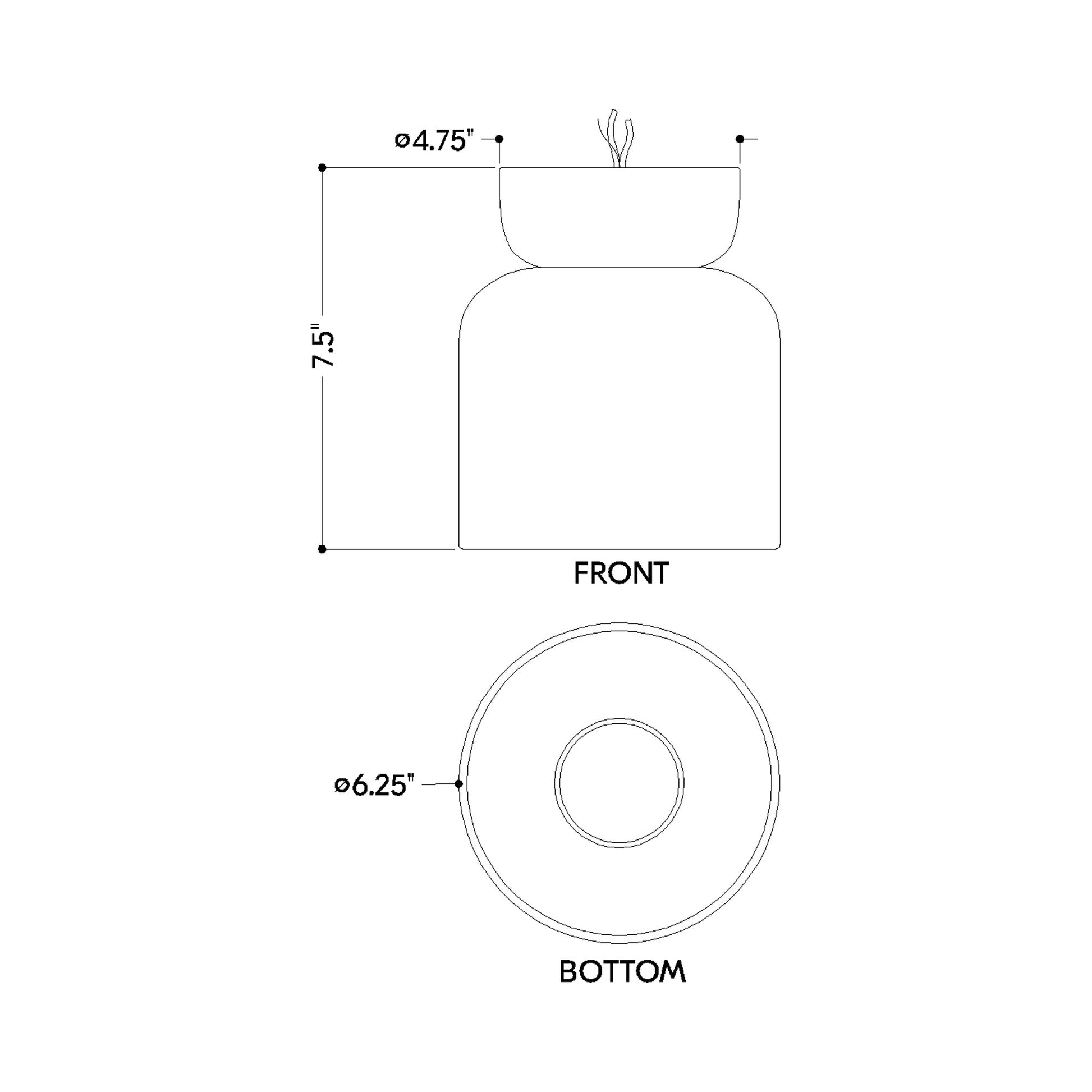 Batya Flush Mount Ceiling Light - line drawing.