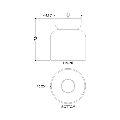 Batya Flush Mount Ceiling Light - line drawing.