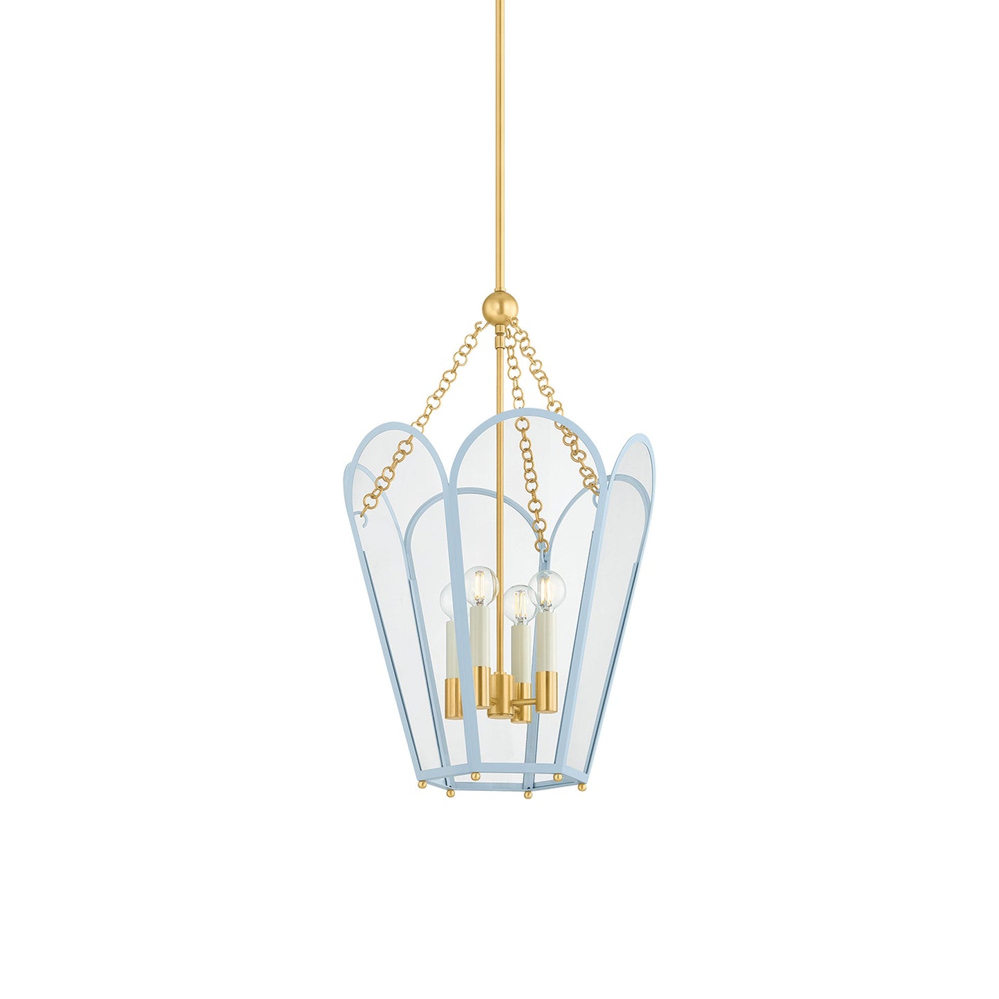 Clarisse Pendant Light in Soft Arctic Blue (4-Light).