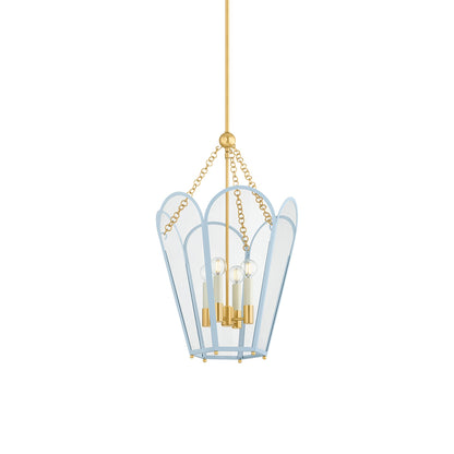 Clarisse Pendant Light in Soft Arctic Blue (4-Light).