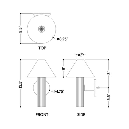 Clover Wall Light - line drawing.