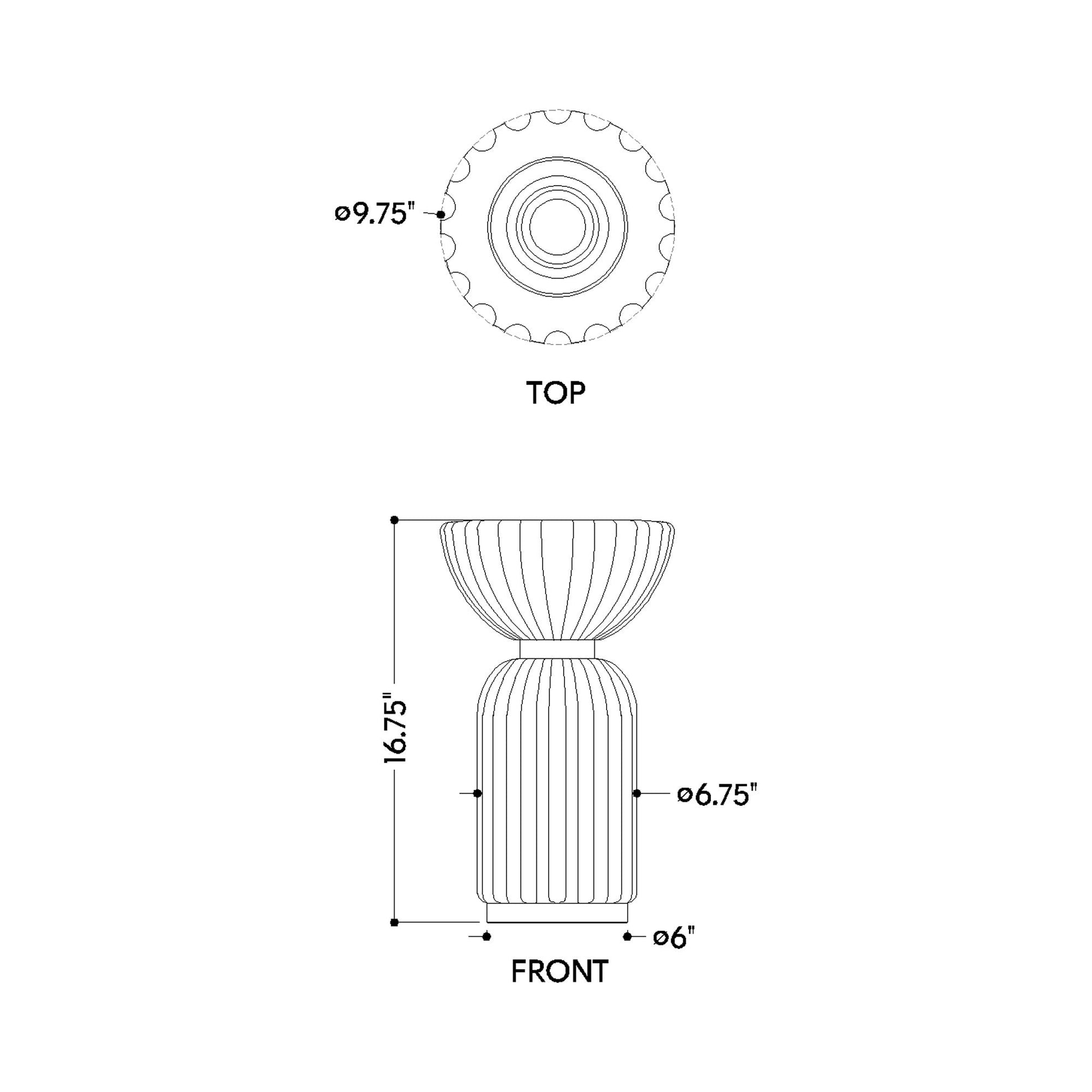 Cordelia Table Lamp - line drawing.