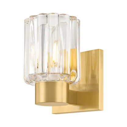 Danae Bath Wall Light in Aged Brass.