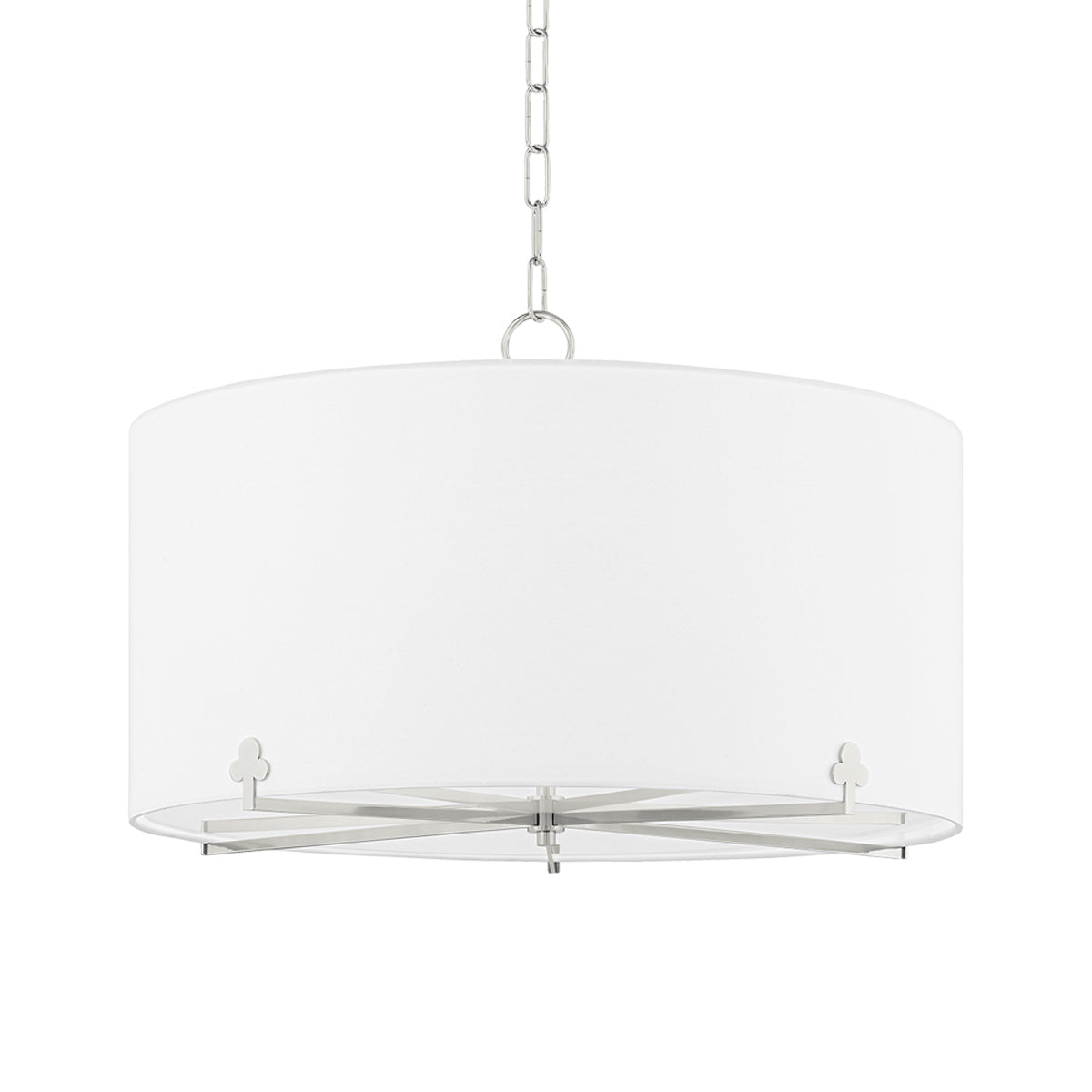 Darlene Chandelier in Polished Nickel.