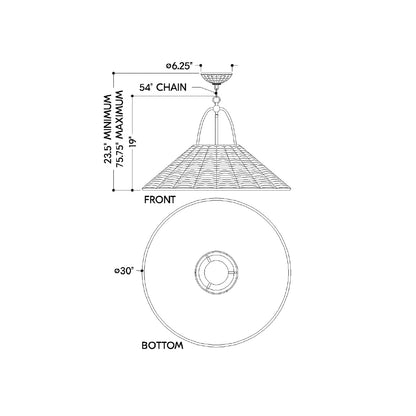 Davida Pendant Light - line drawing.