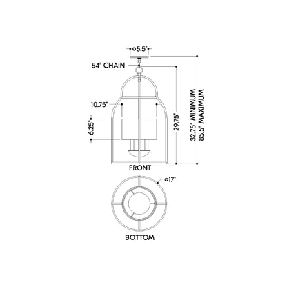 Delia Pendant Light - line drawing.