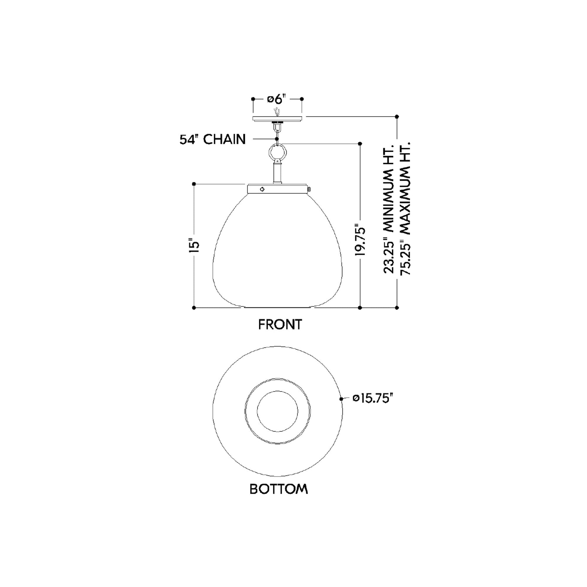 Della H997701 Pendant Light - line drawing.