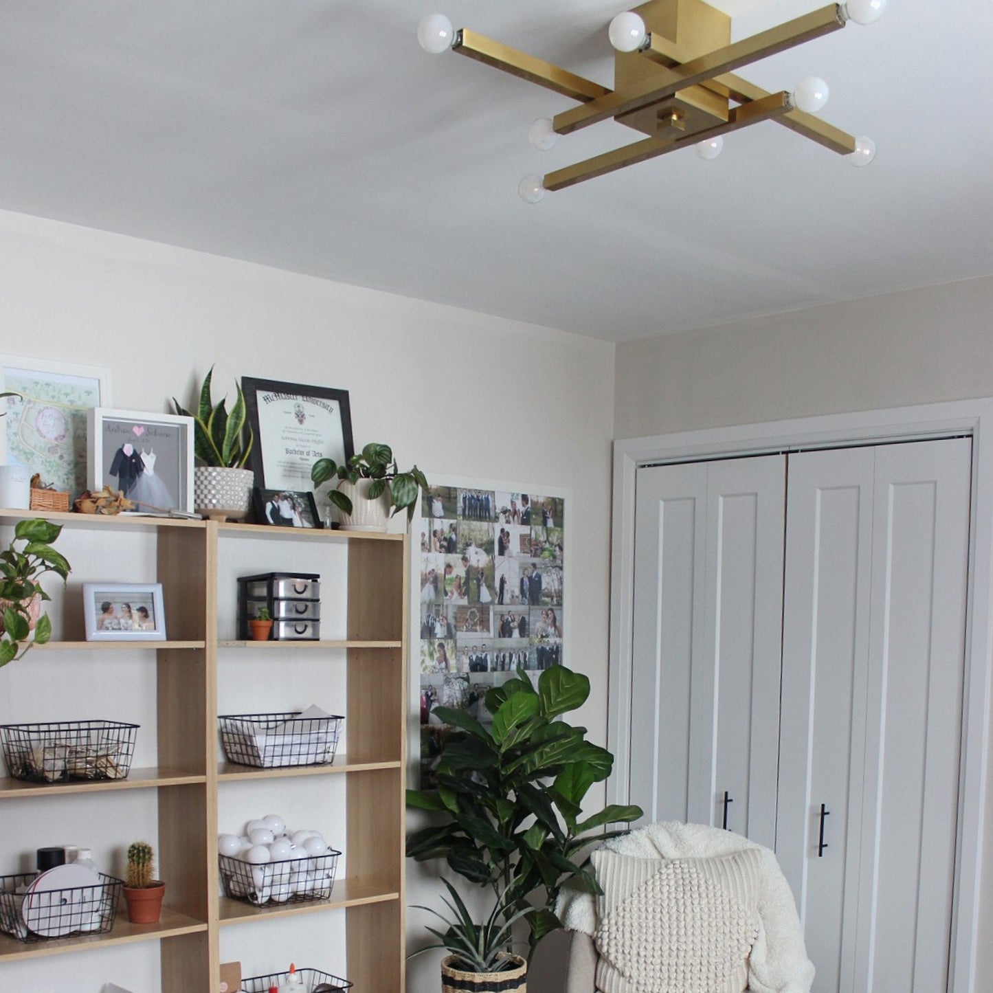 Dona Flush Mount Ceiling Light in living room.