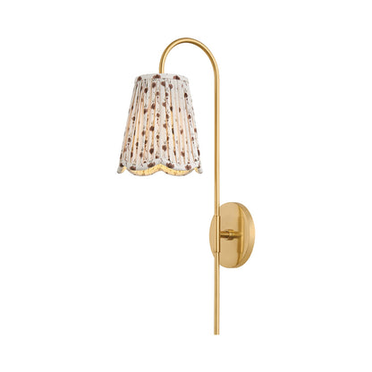 Dorothy Wall Light in Aged Brass/Primrose Red.