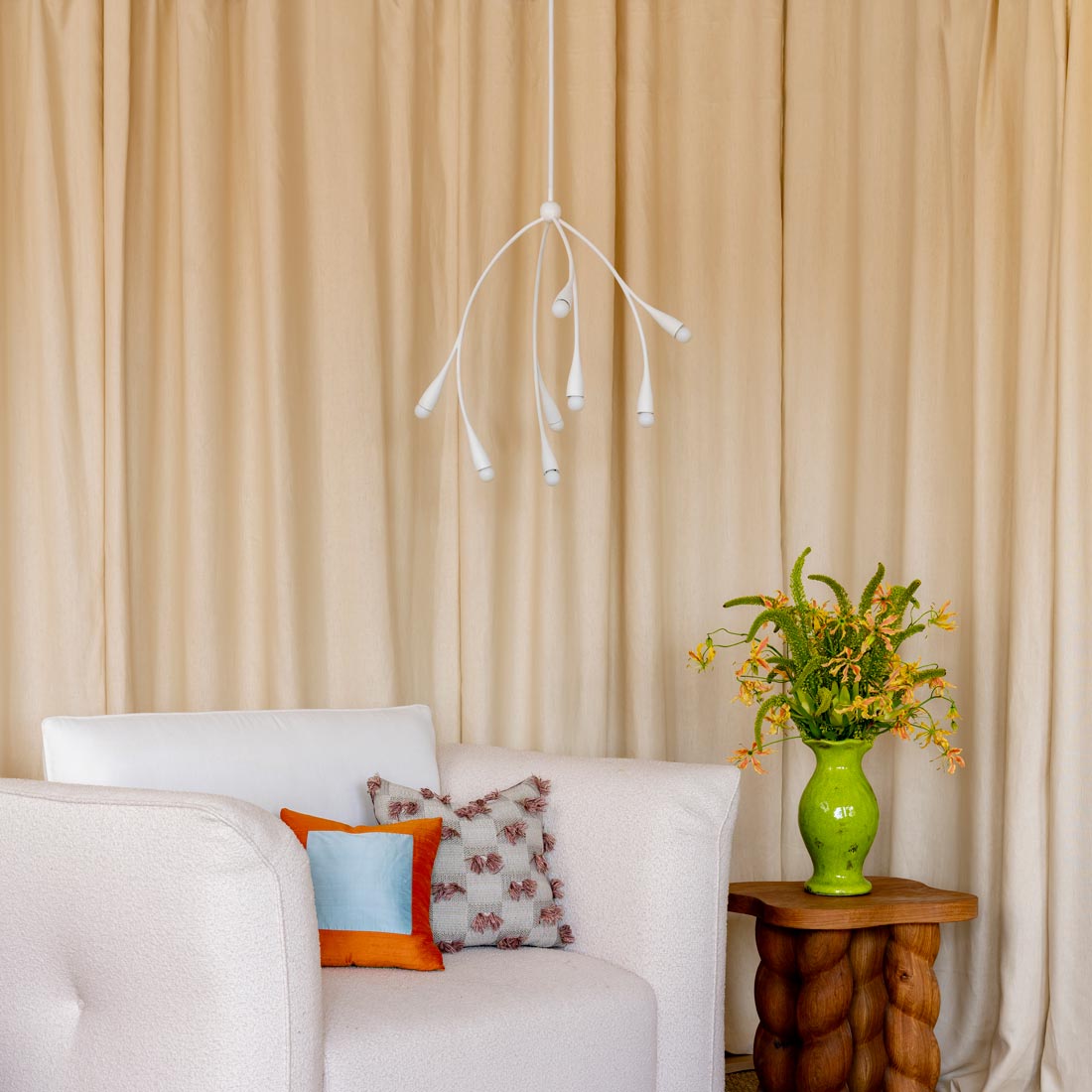 Elsa Chandelier in living room.