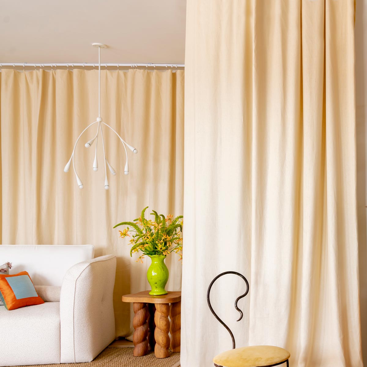 Elsa Chandelier in living room.