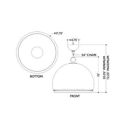 Etna Pendant Light - line drawing.