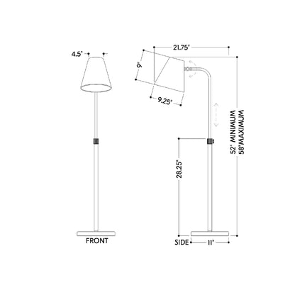 Georgann Floor Lamp - line drawing.