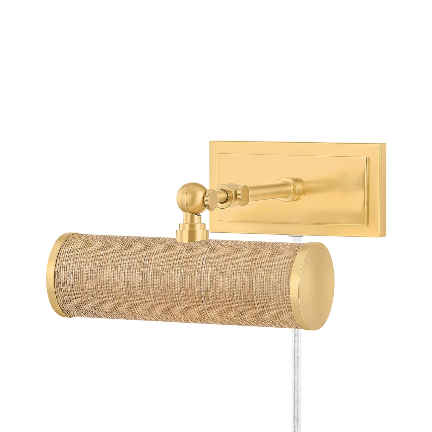 Holly Picture Light in Aged Brass/Grasscloth (1-Light).