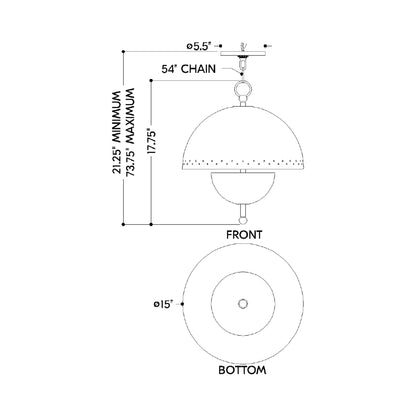 Jojo Pendant Light - line drawing.
