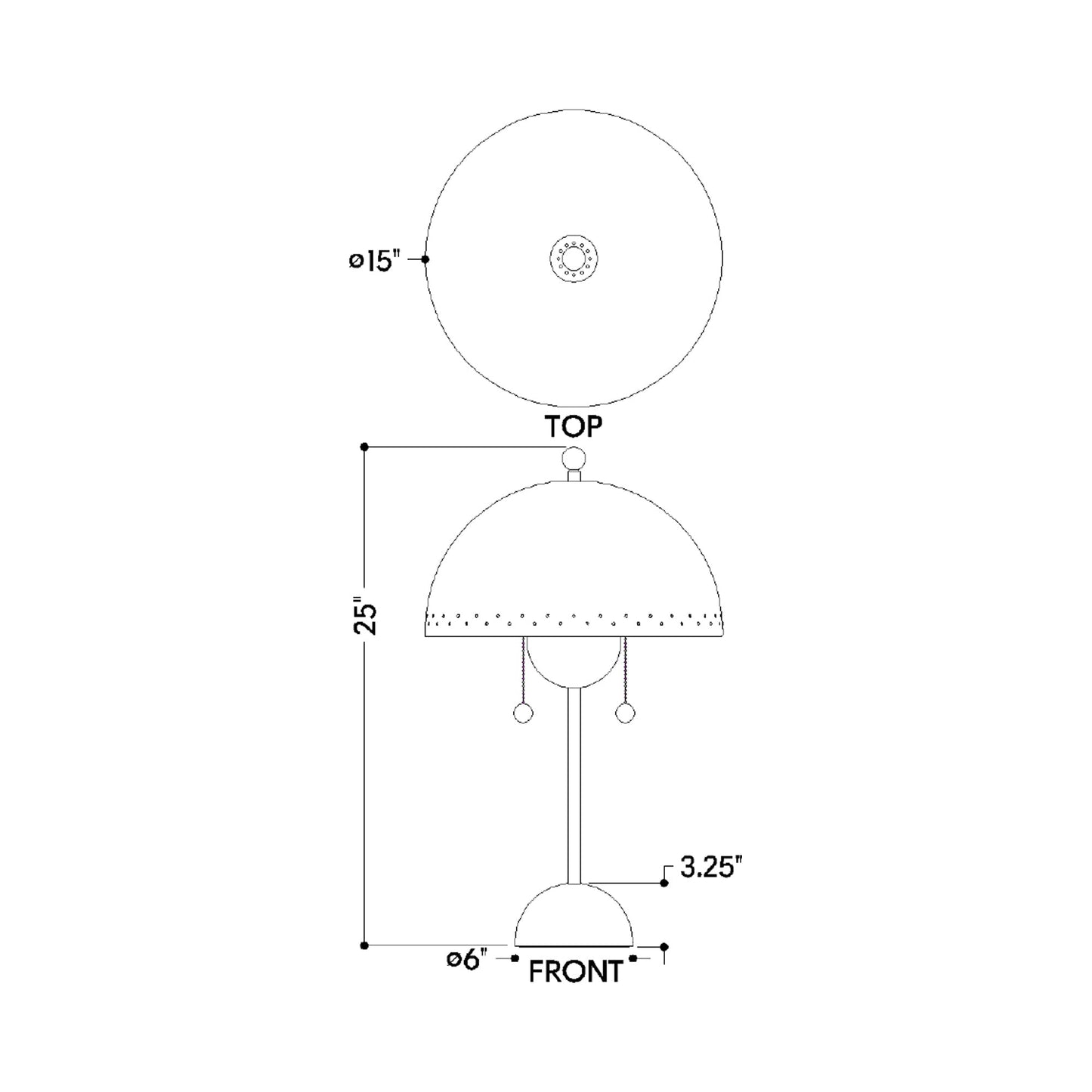Jojo Table Lamp - line drawing.