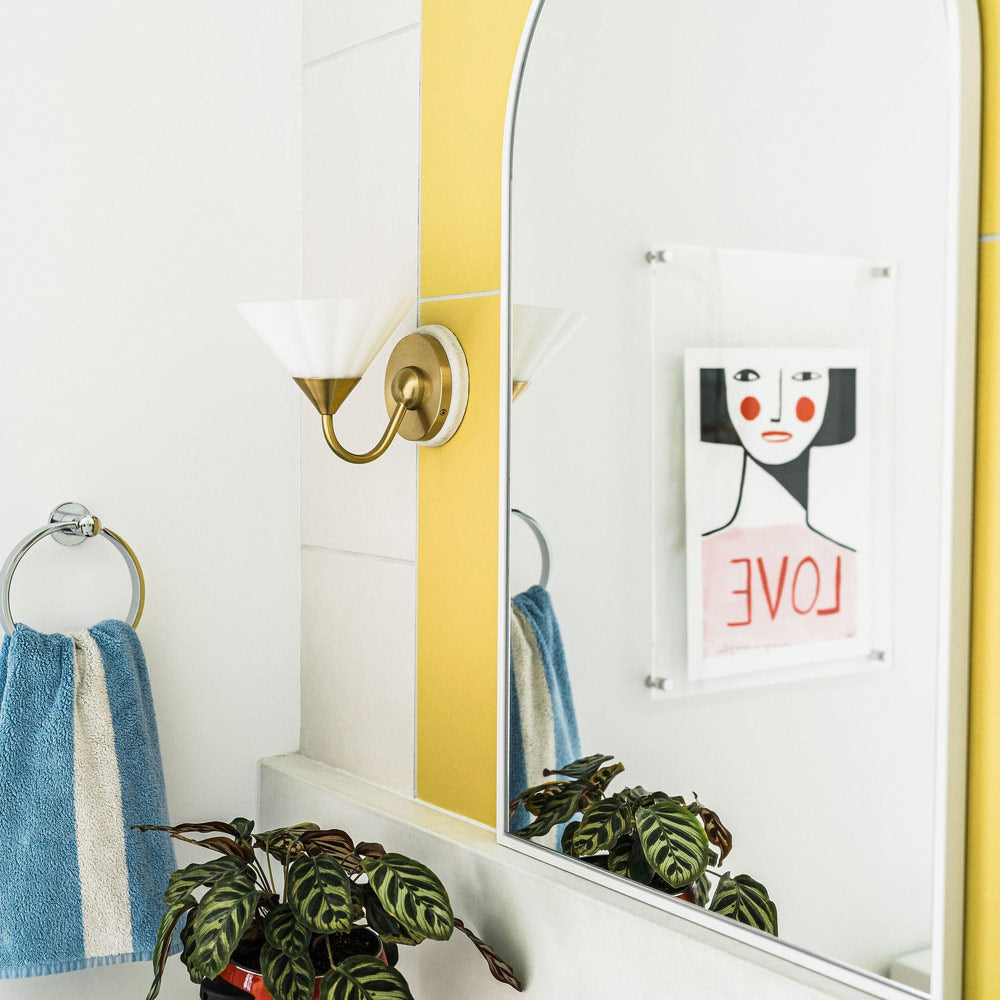 Kelsey Wall Light in bathroom.