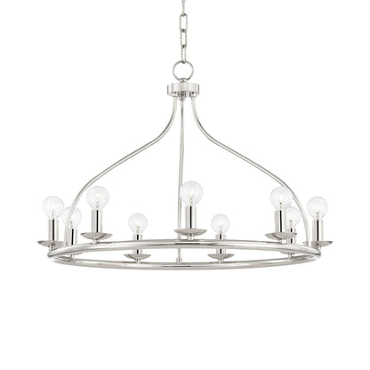 Kendra Chandelier in Polished Nickel (9-Light).