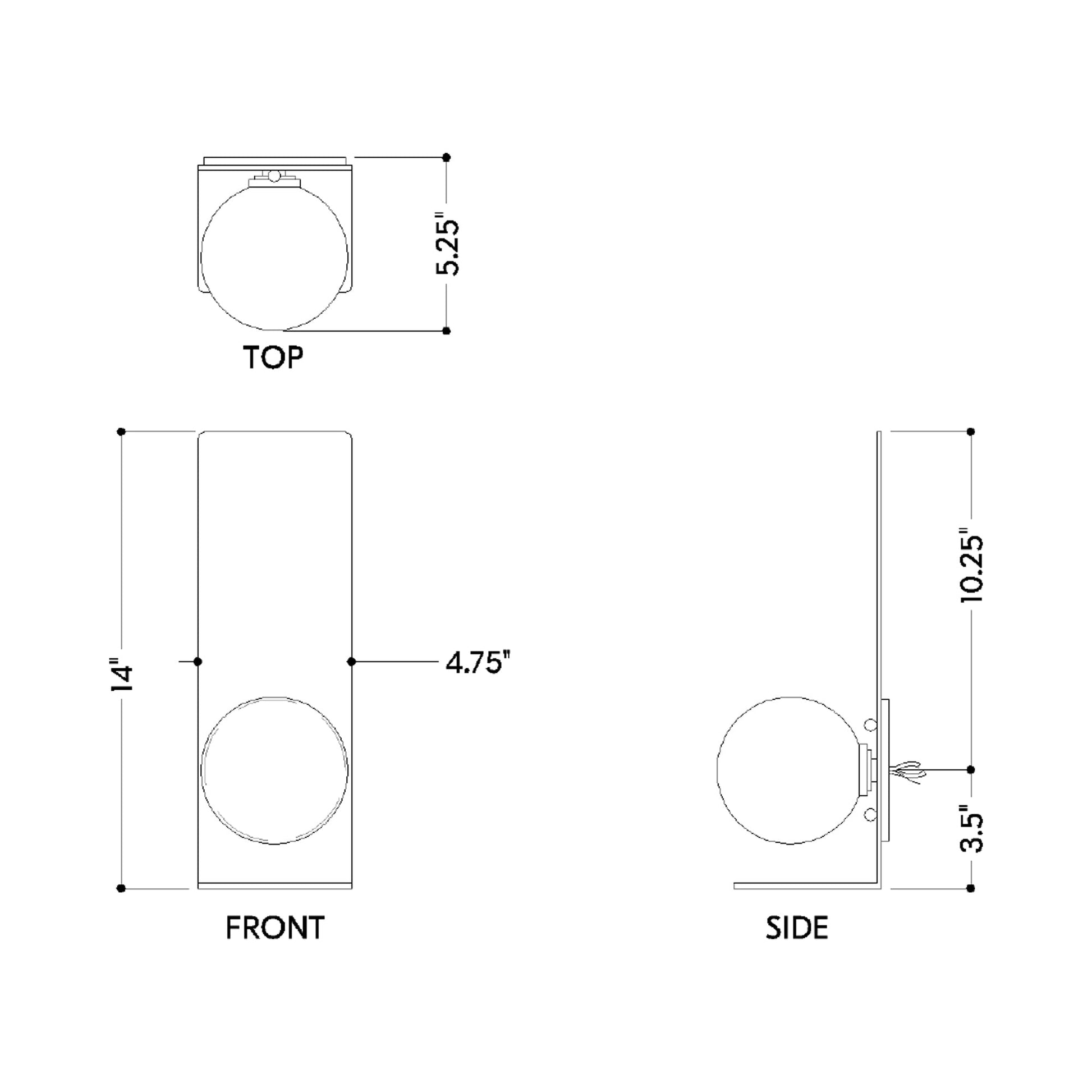 Lani Wall Light - line drawing.