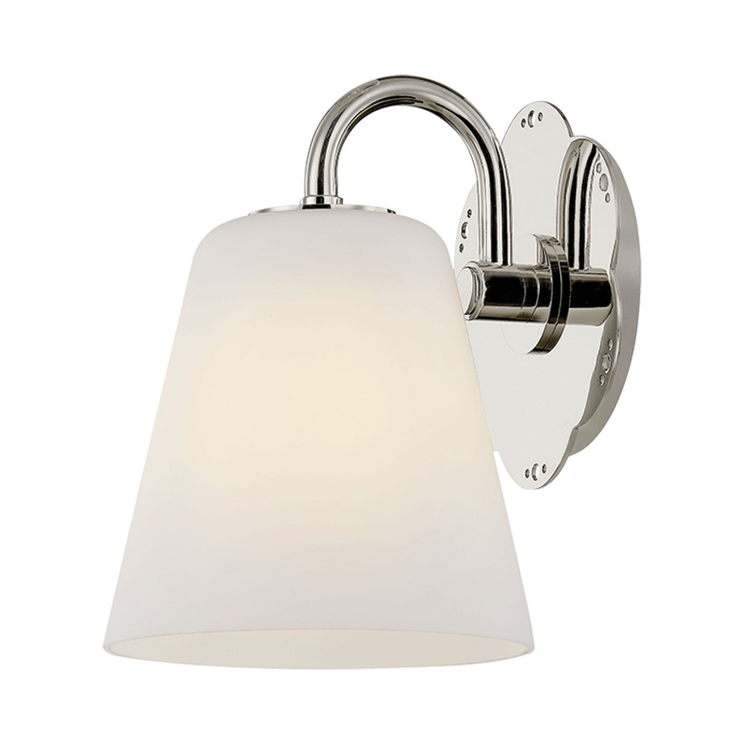 Leonella Bath Wall Light in Polished Nickel.