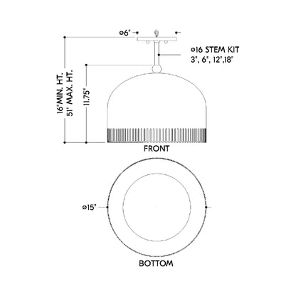 Liba Pendant Light - line drawing.