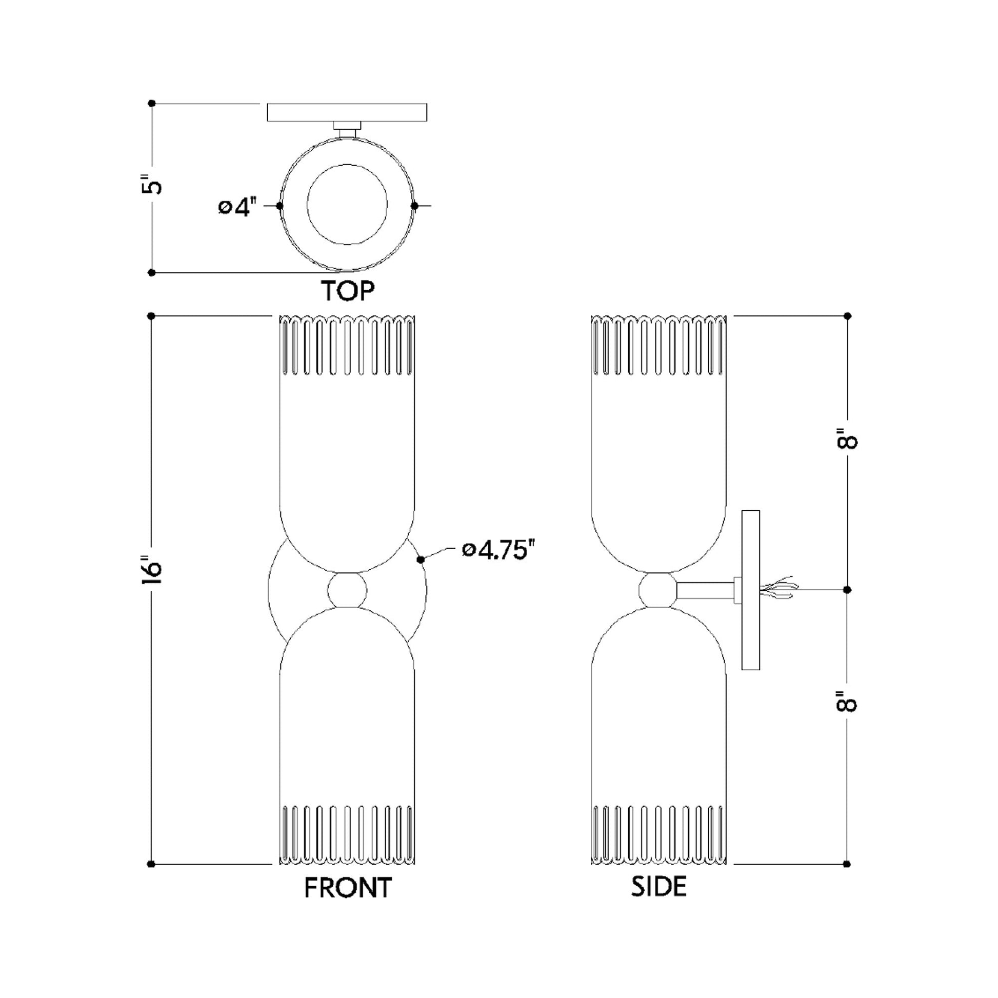 Liba Wall Light - line drawing.