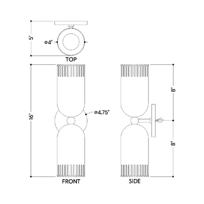 Liba Wall Light - line drawing.