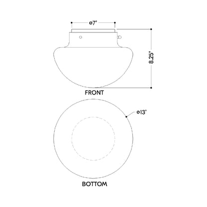 Lilou Flush Mount Ceiling Light - line drawing.