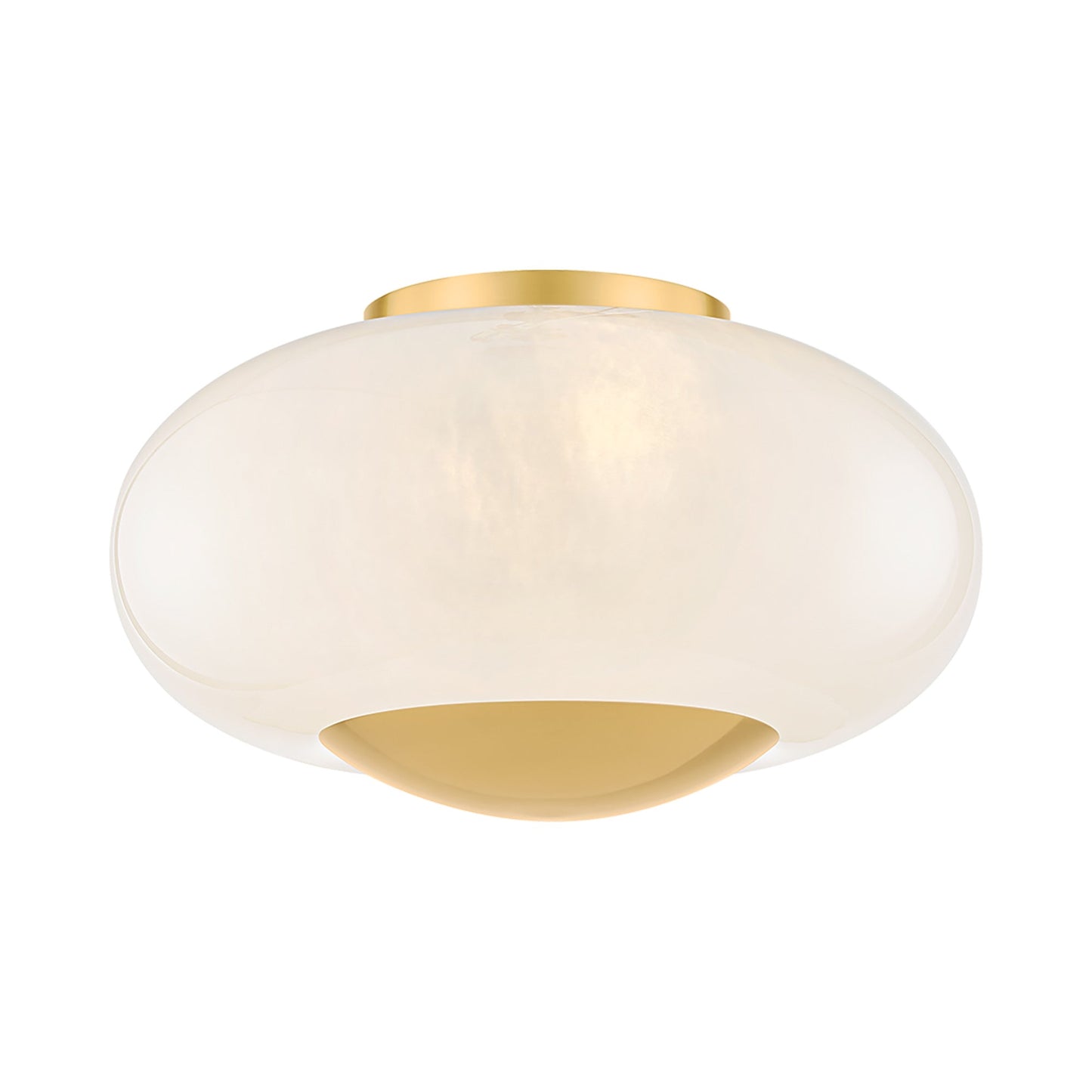 Lottie Flush Mount Ceiling Light in Aged Brass.