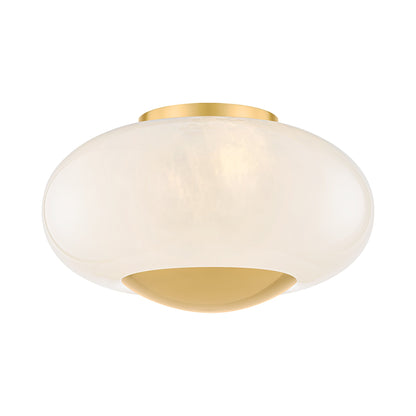 Lottie Flush Mount Ceiling Light in Aged Brass.
