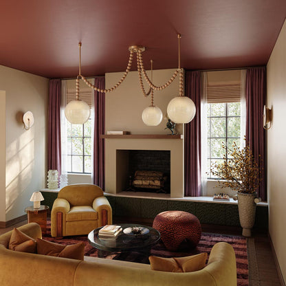 Makena Chandelier in living room.