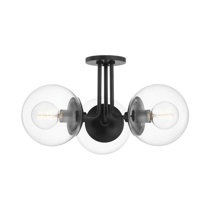 Meadow Semi Flush Ceiling Light in Old Bronze (3-Light).