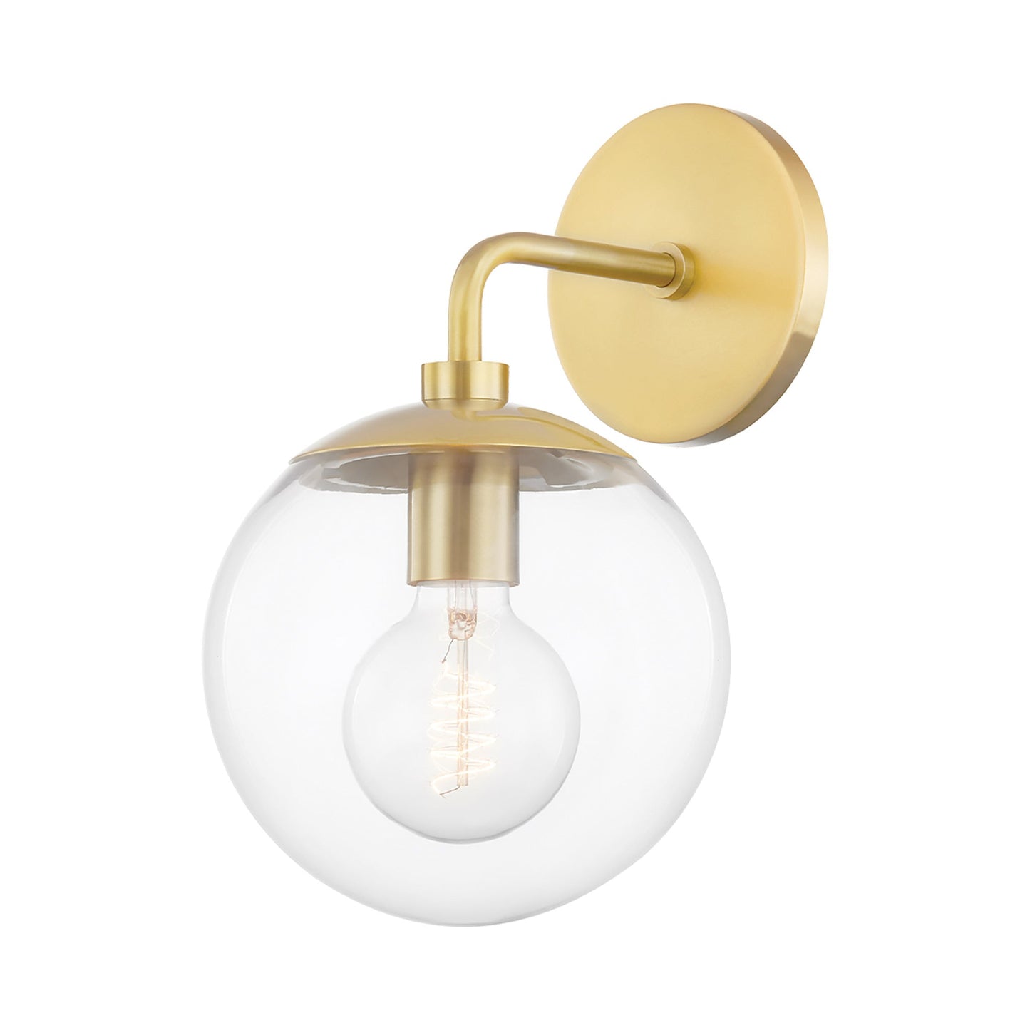 Meadow Single Wall Light in Aged Brass.