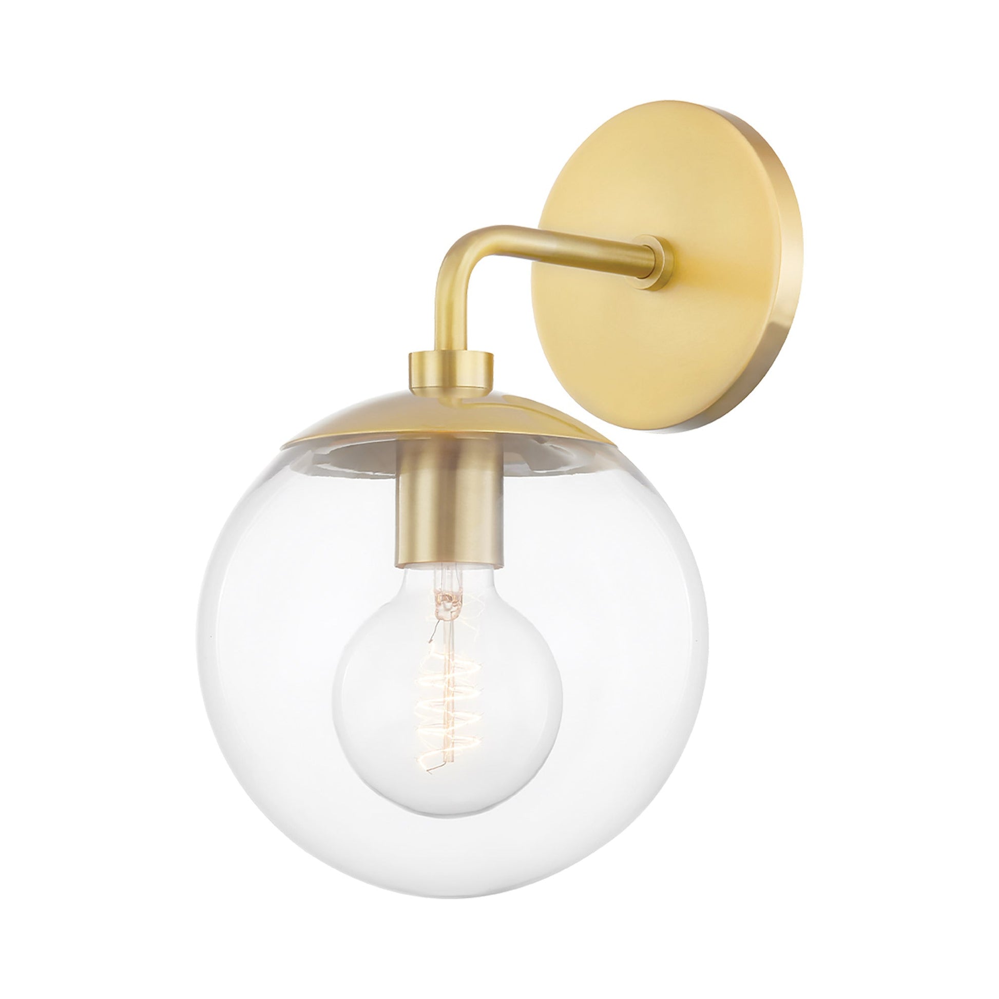 Meadow Single Wall Light in Aged Brass.