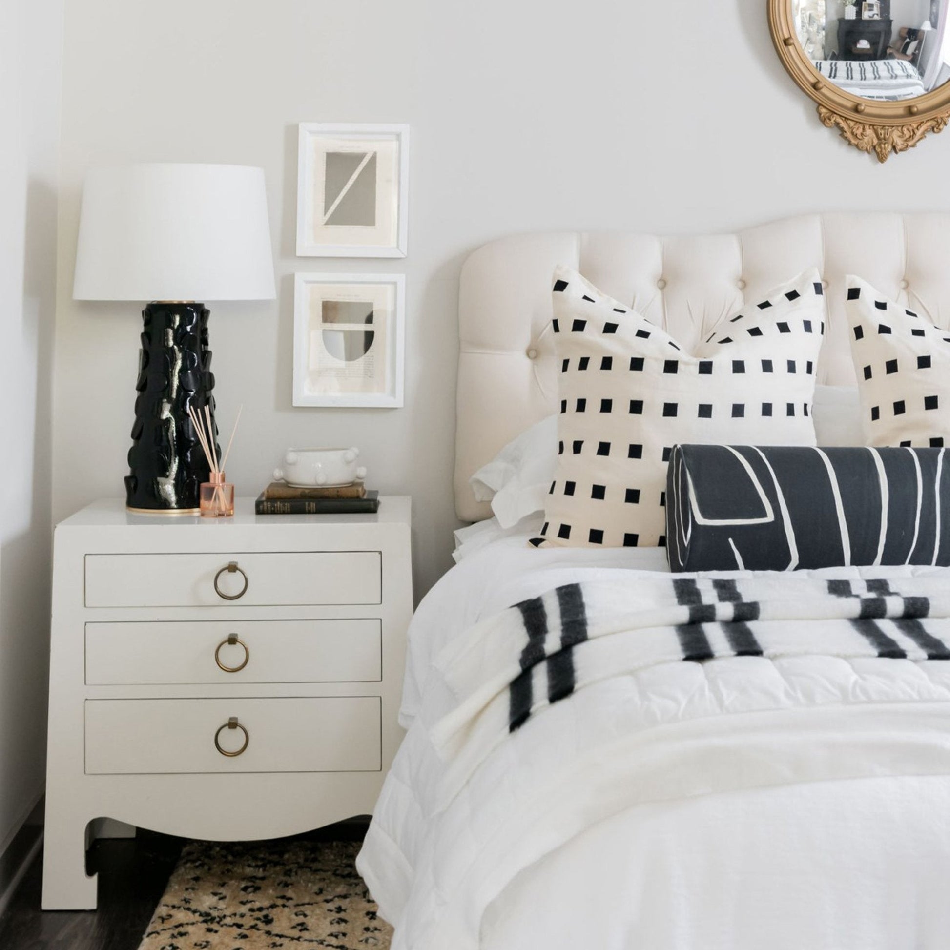 Naomi Table Lamp in bedroom.