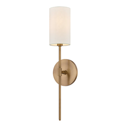 Olivia Wall Light in Patina Brass/Linen.