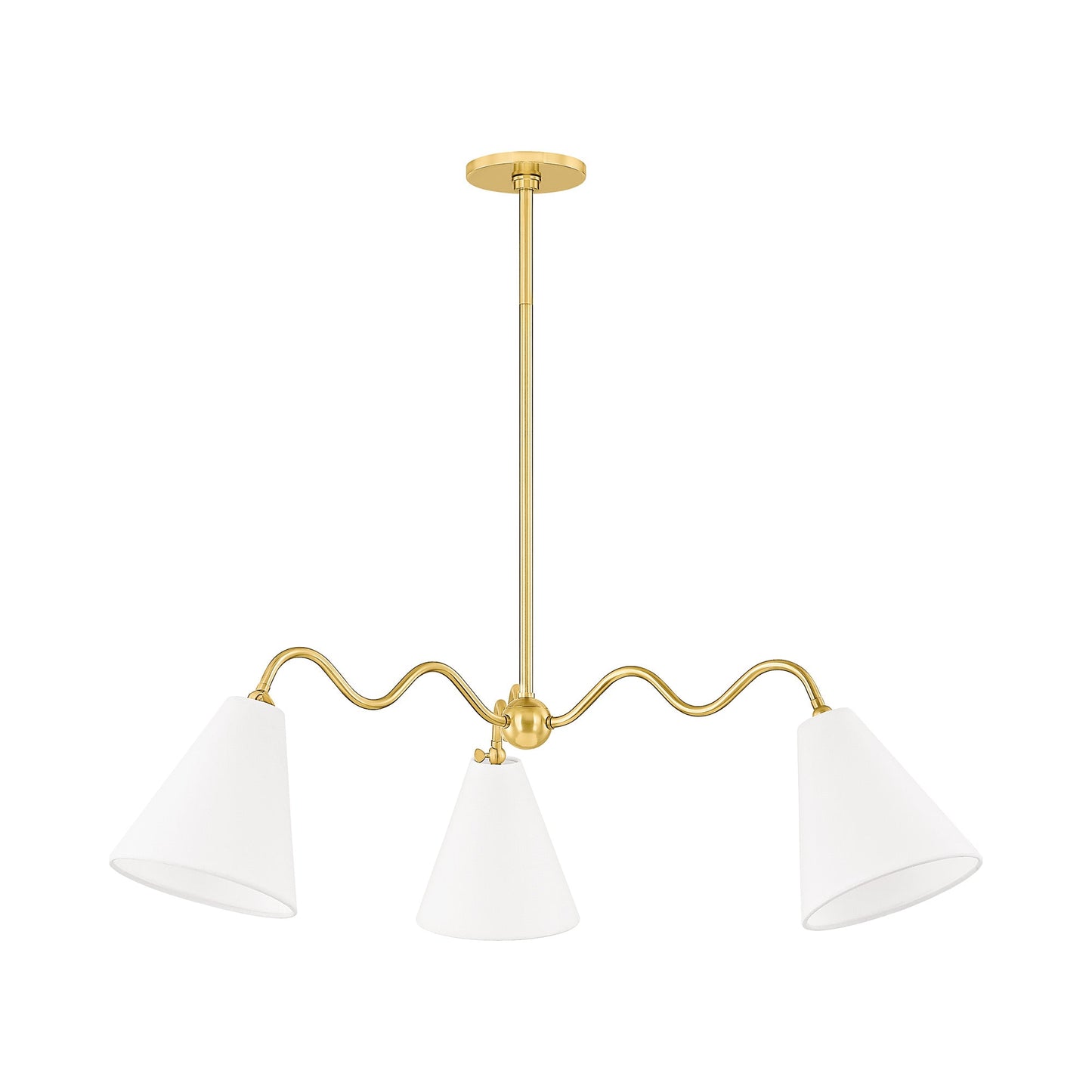 Onda Chandelier in Aged Brass (3-Light).