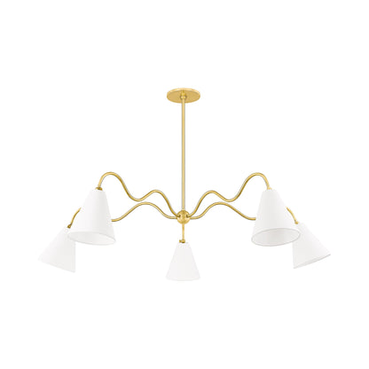Onda Chandelier in Aged Brass (5-Light).