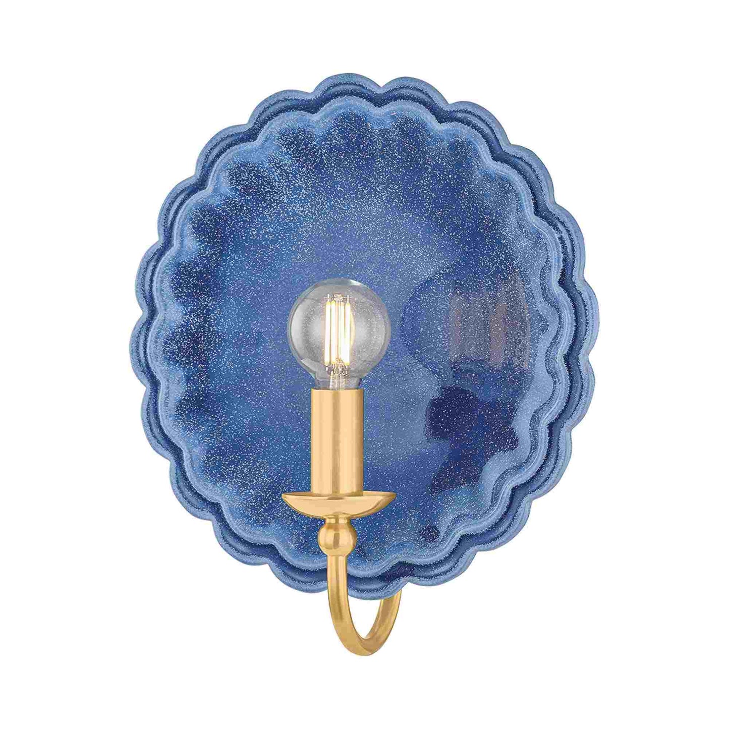 Paulette Wall Light in Ceramic Indigo Wash.