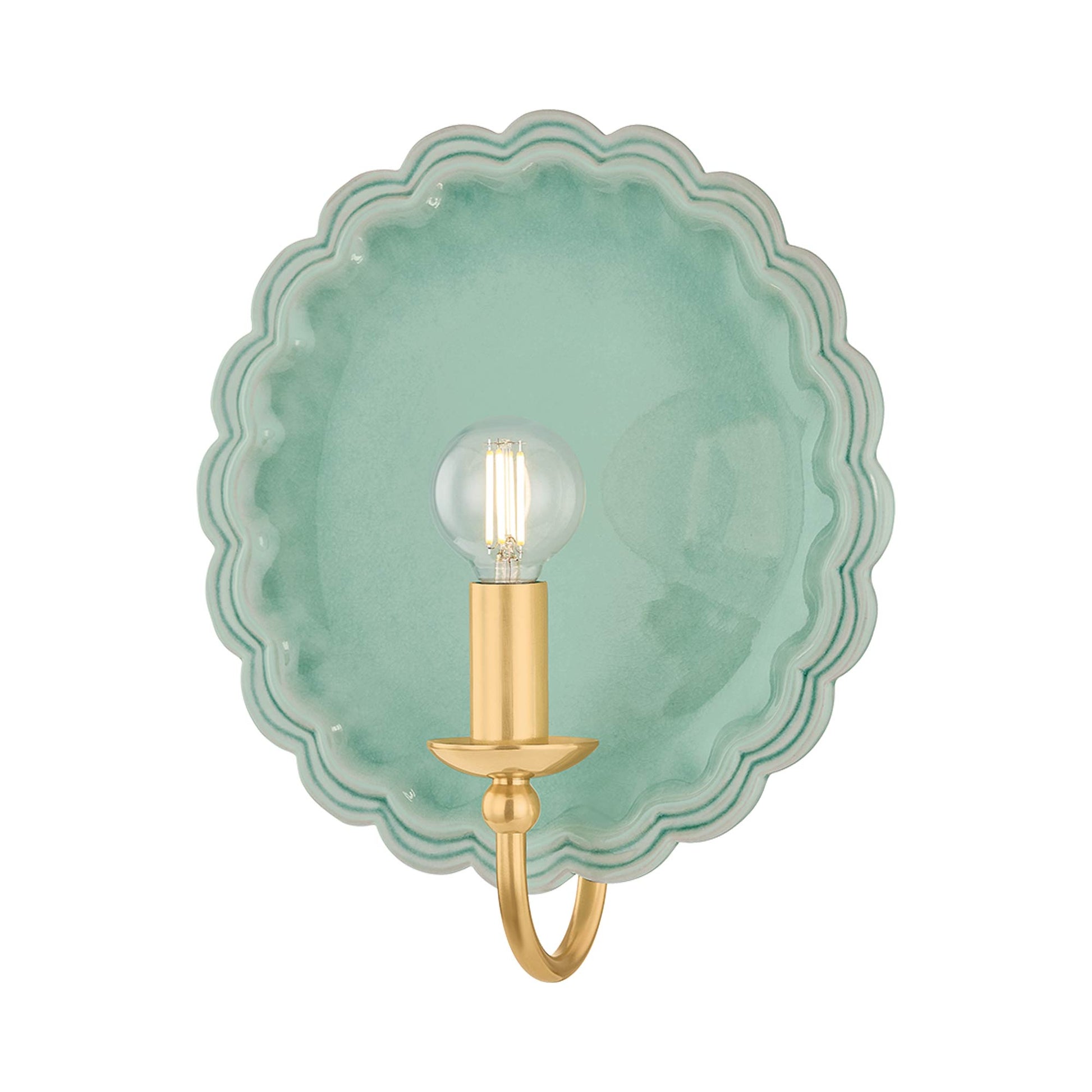 Paulette Wall Light in Ceramic Moss Crackle.