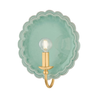 Paulette Wall Light in Ceramic Moss Crackle.