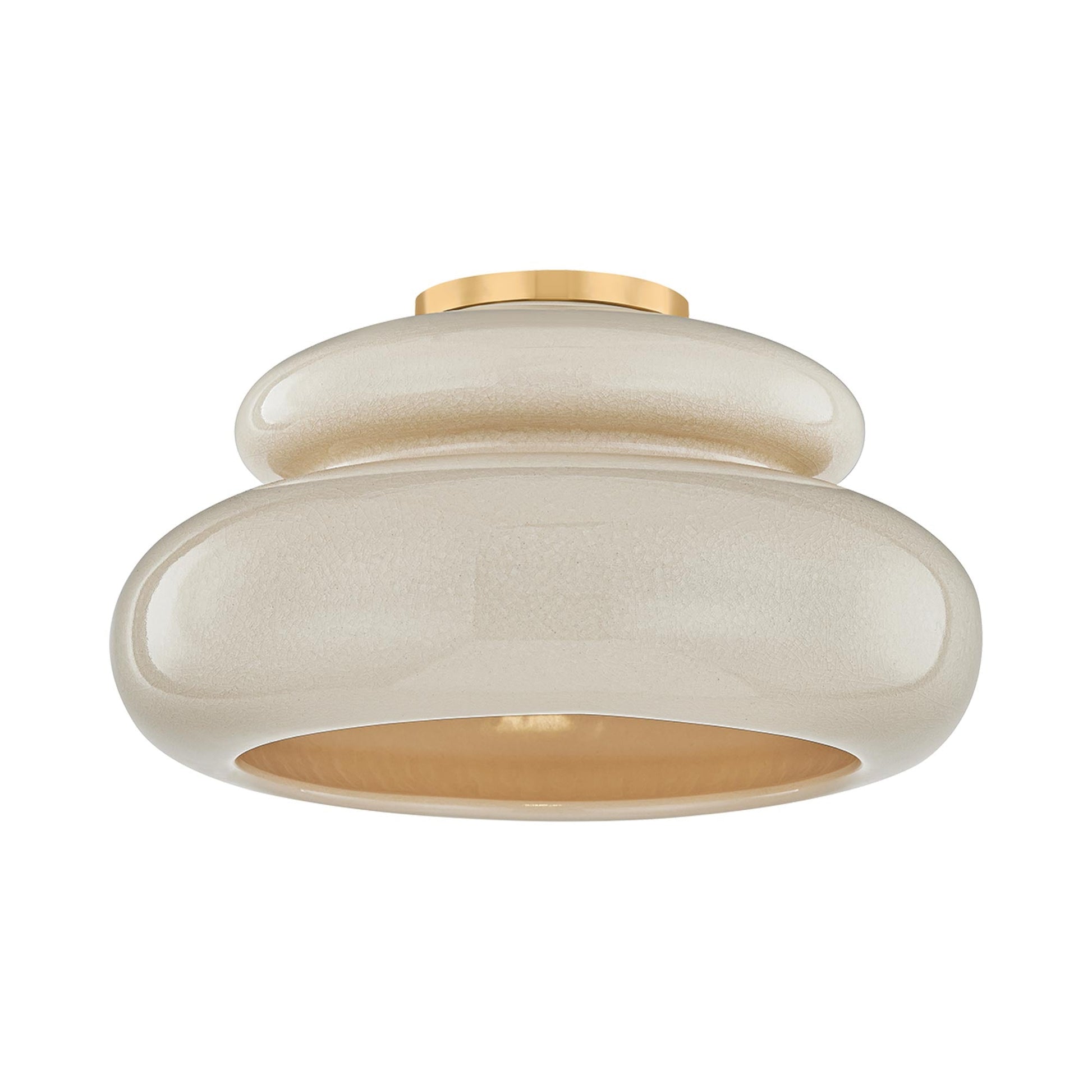 Pia Semi Flush Mount Ceiling Light in Butter Crackle.