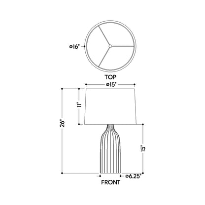 Raisa Table Lamp - line drawing.