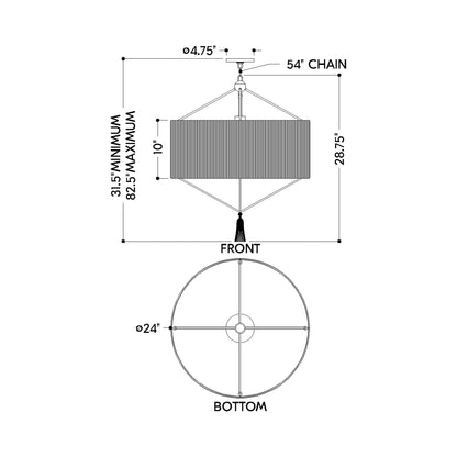 Reyn Pendant Light - line drawing.