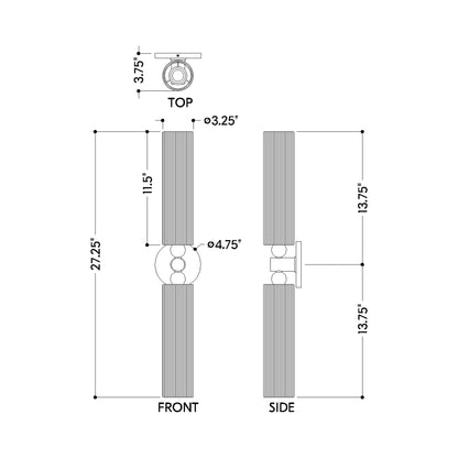 Reyn Wall Light - line drawing.