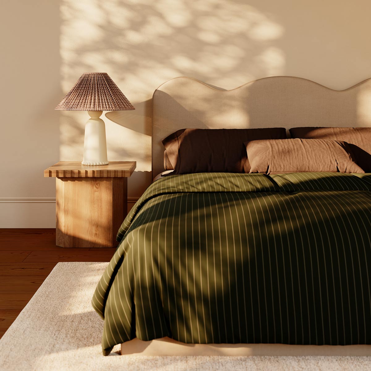 Rhea Table Lamp in bedroom.